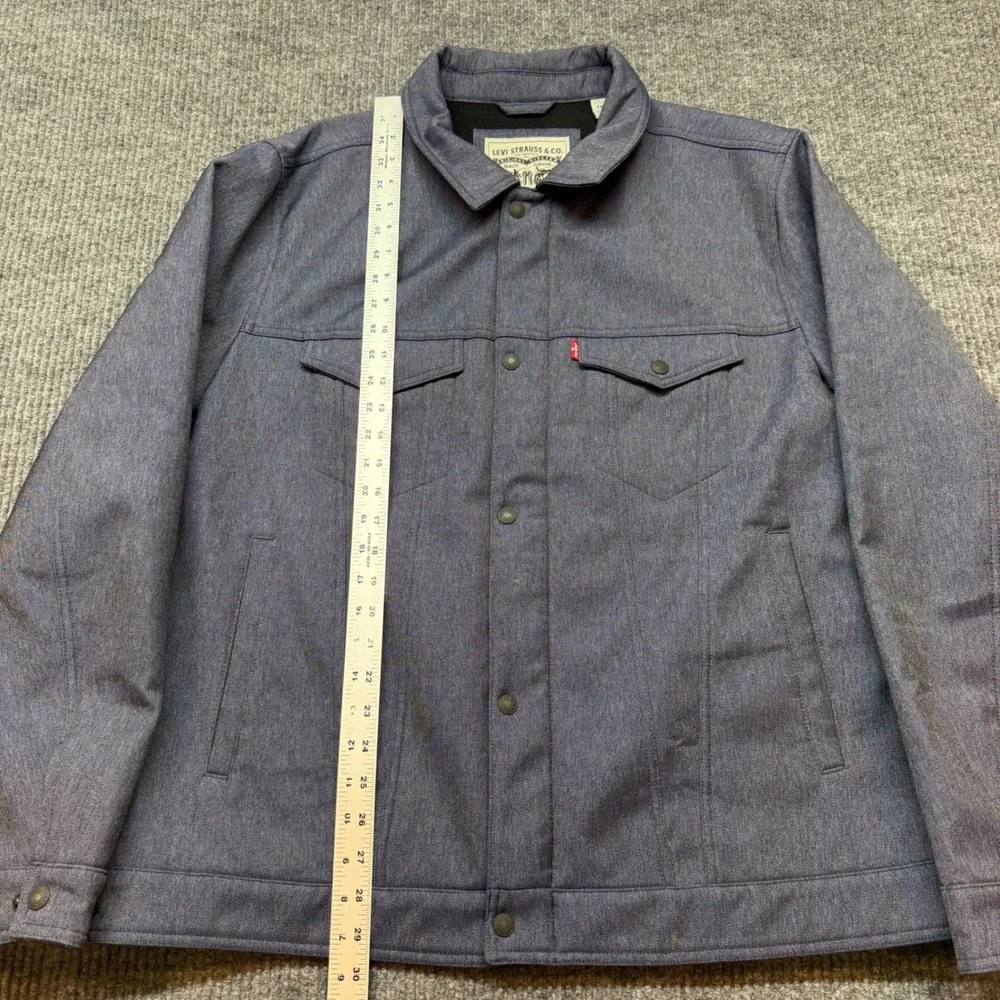 Levi's Mens Soft Shell Trucker Jacket XXL Blue Heather Full Zip Casual‎ Coat